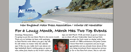 NEMPA VP Keith Griffin has a round up of the what's new in the New England Motor Press world