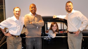 From left: Mark Gillies, Darryll Harrison, Leigh Anne Sessions and Corey Proffitt with a vintage VW product. 