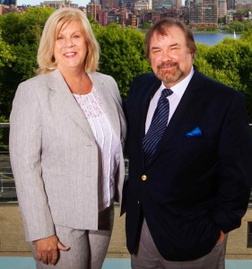 Camel’s Back Award winner Lori Scholz, Hyundai Motor America’s public-relations manager, and John Lawlor at MIT on May 29, 2014.