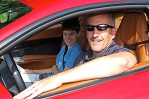 Audi’s John Schilling and son Owen managed to draw the F12berlinetta for the run to New Hampshire.