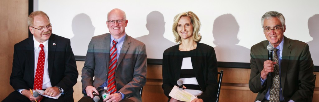(Left to Right) Stephen Russell, Alternative Transportation Program Coordinator, Commonwealth of Massachusetts; Watson Collins, Manager, Business Development, Eversource Energy; Britta Gross, Director, Advanced Vehicle Commercialization Policy, General Motors; Bob Perciasepe, President, Center for Climate Energy Solutions.