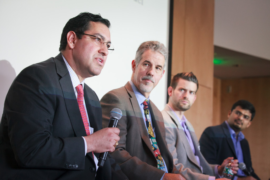 (Left to Right) Bryan Garcia, President & CEO, Connecticut Green Bank, First Element Fuel; Robert R. Wimmer, Director, Energy & Environmental Research Group, Toyota Motor North America; Stephen Zoepf, Doctoral Researcher, Sloan Automotive Laboratory, MIT 