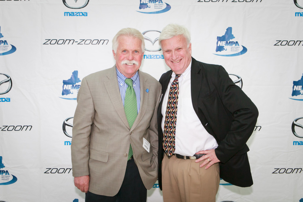 (Left to Right) Award-winning automotive journalist Ken Gross gave a moving tribute to the late Denise McCluggage—racer, writer and Automotive Hall of Fame member—in accepting her Lifetime Achievement Award. Wayne Carini, auto restorer and host of Velocity TV’s “Chasing Classic Cars,” was master of ceremonies for the evening