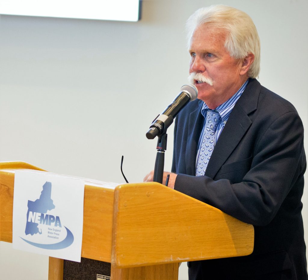 Wayne Carini, host of Chasing Classic Cars was the master of ceremonies for the 2019 NEMPA Annual Awards Dinner.